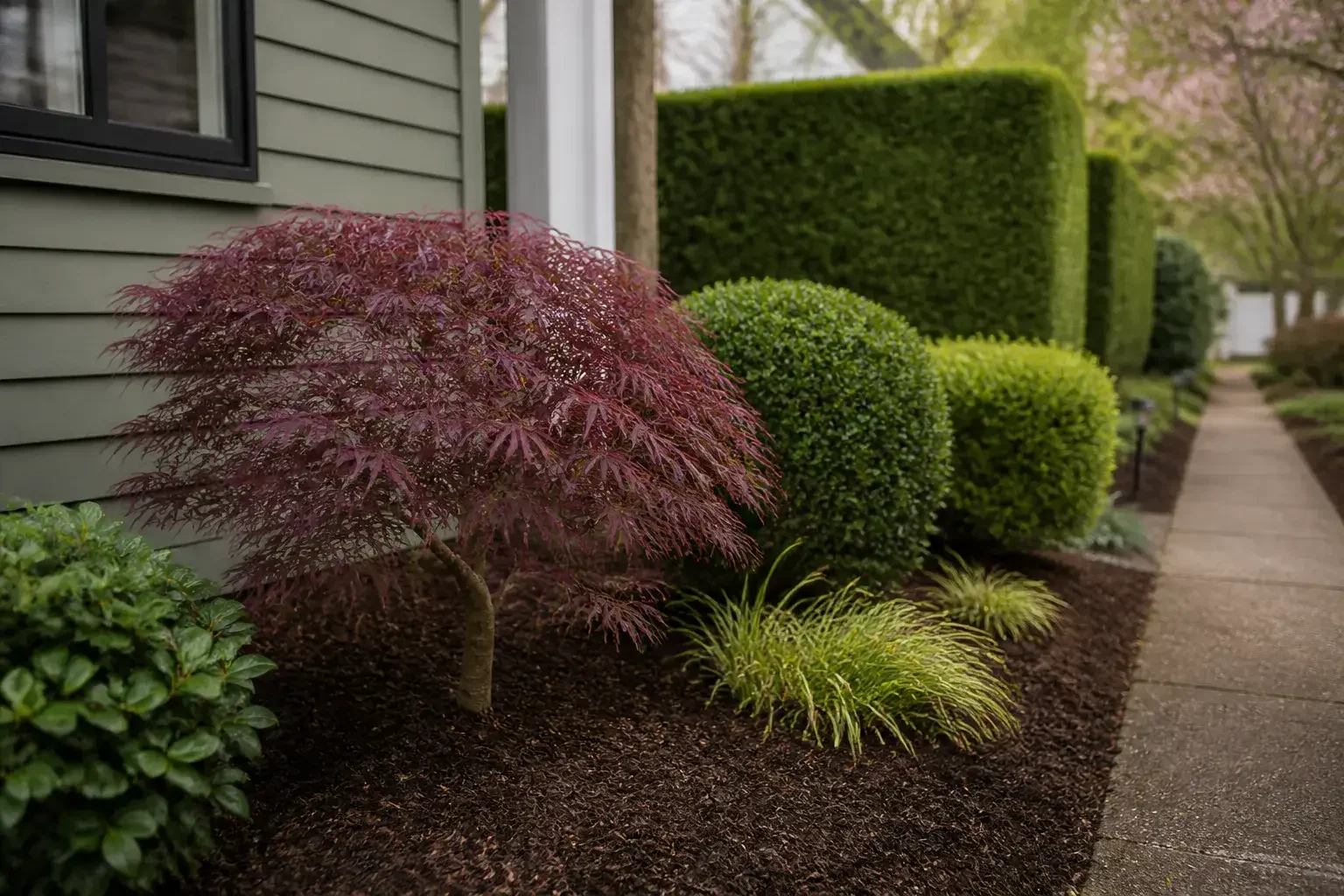Freshly maintained garden bed after seasonal care